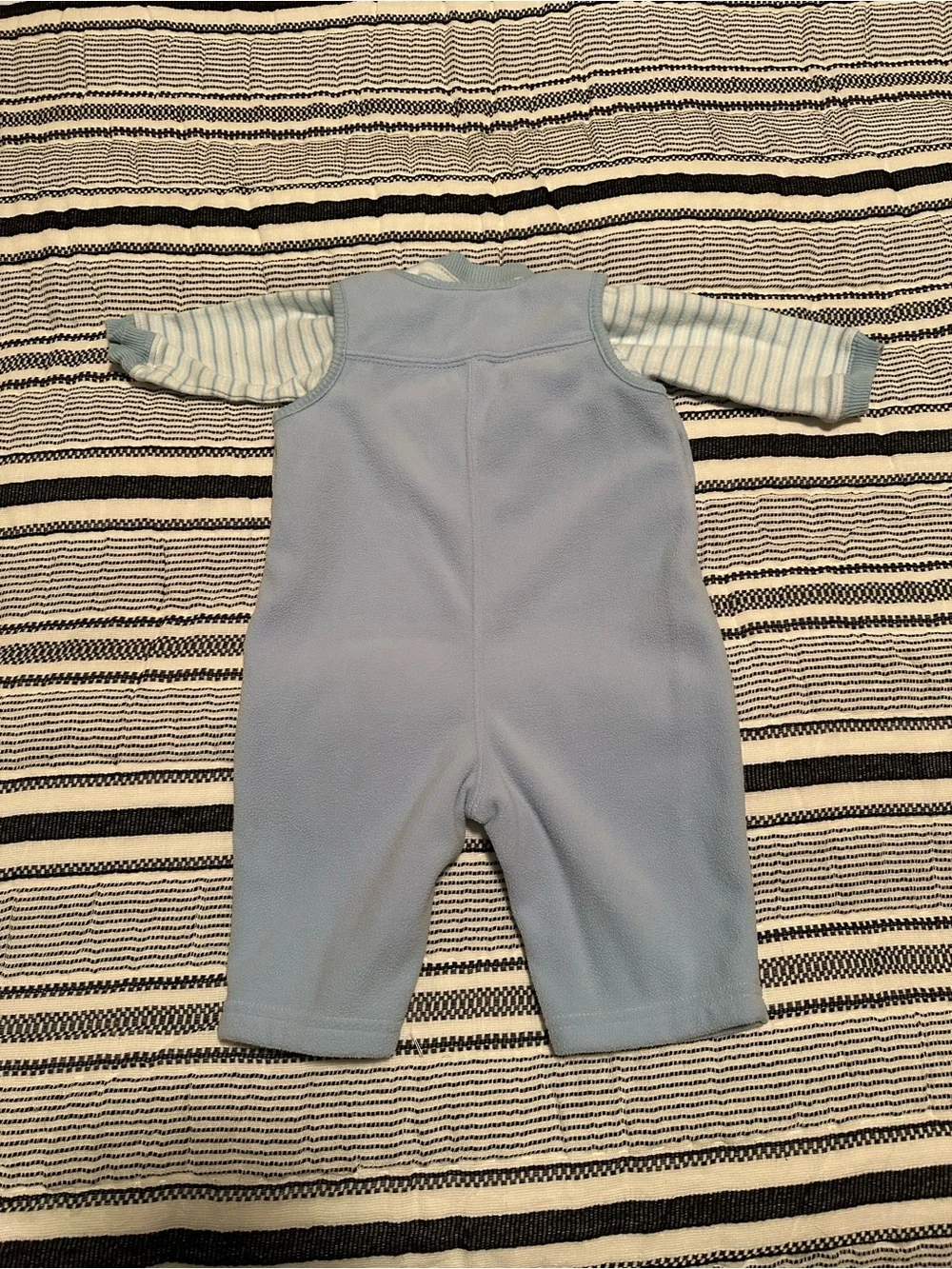Carters Baby Blue Bear Hugs Fleece Overalls w/Matching Long Sleeve Top-Size 6M